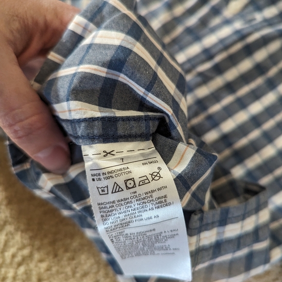 100% cotton, Janie and Jack, long sleeve plaid button up. - Picture 6 of 7